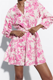 Imprimé floral rose