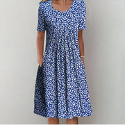 Bleu avec fleurs