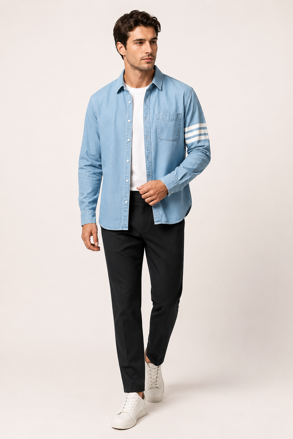 Denim-Hemd im Vintage-Look