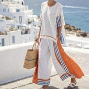 Rayures blanches et bleues